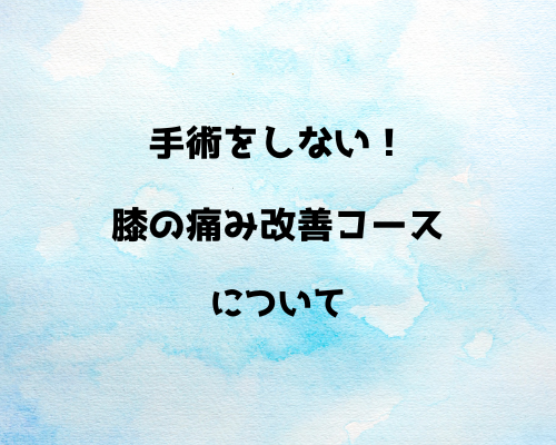 「手術をしない！膝の痛み改善コース」について